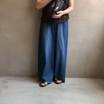 【ハモミシノオトナフク】Denim cocoon wide pants