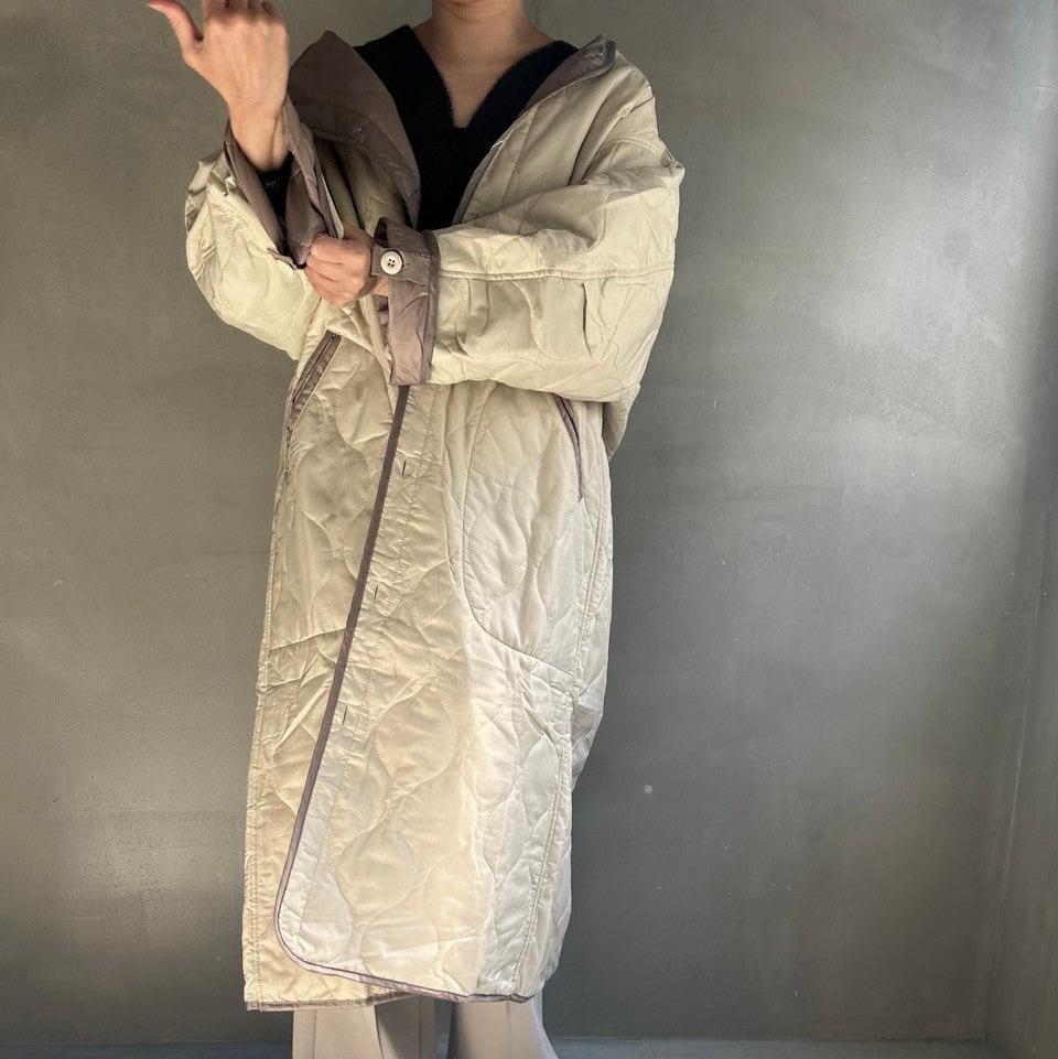 Ripstop liner quilted long coat [Hamomisi no Otonafuku]