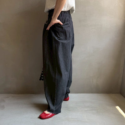 【ハモミシノオトナフク】Denim cocoon wide pants