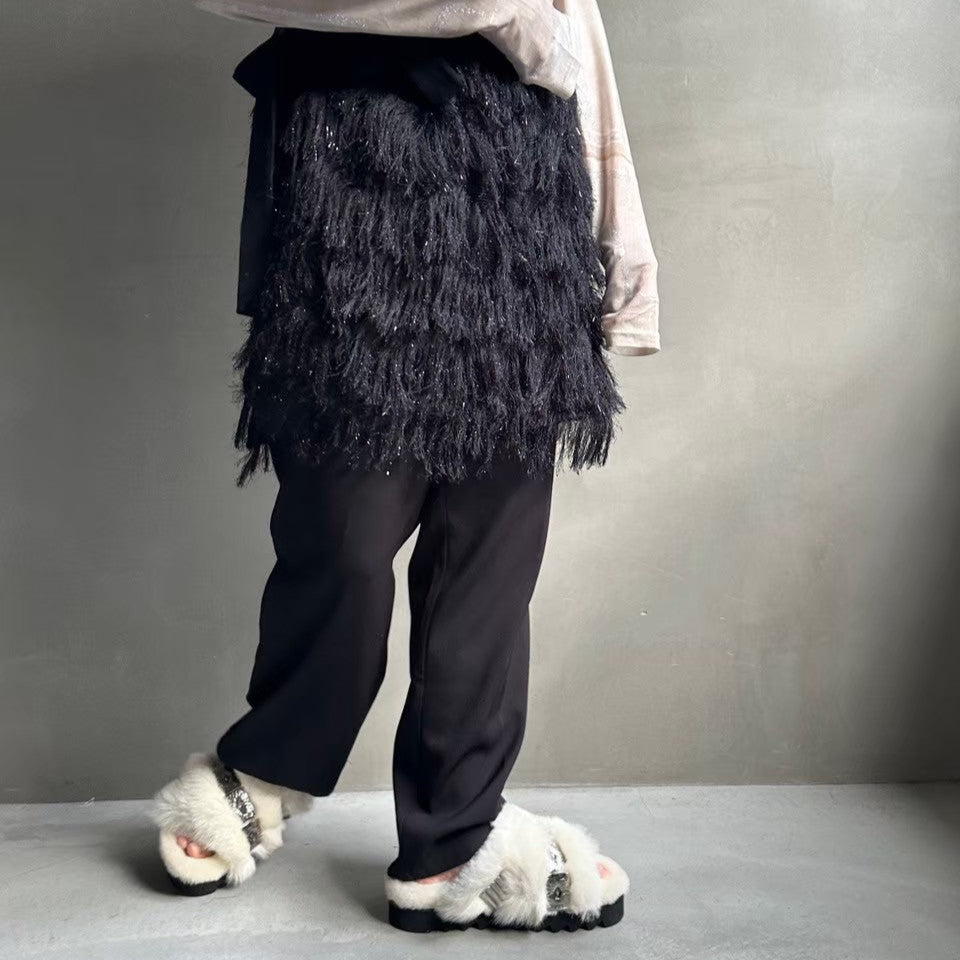 Fringe wrap skirt 【ハモミシノオトナフク】