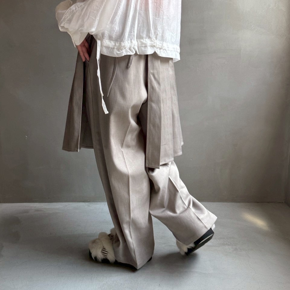 【ハモミシノオトナフク】Wrap pleated skirt pants