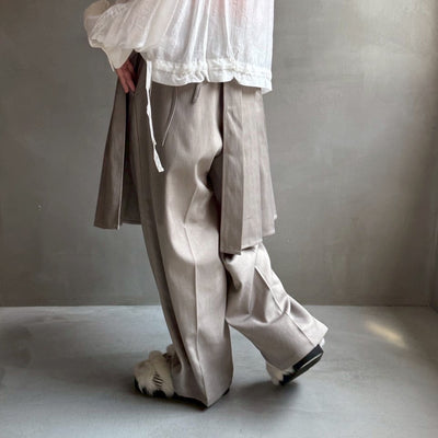 【ハモミシノオトナフク】Wrap pleated skirt pants