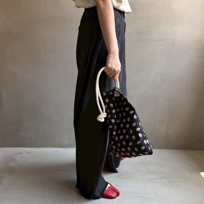 【ハモミシノオトナフク】Denim cocoon wide pants