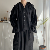 【ハモミシノオトナフク】Broadcloth ruffle blouse