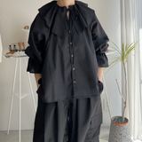 【ハモミシノオトナフク】Broadcloth ruffle blouse