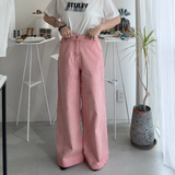 【ハモミシノオトナフク】Chemically colored wide-leg denim