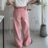 【ハモミシノオトナフク】Chemically colored wide-leg denim