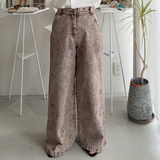 【ハモミシノオトナフク】Chemically colored wide-leg denim