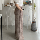 【ハモミシノオトナフク】Chemically colored wide-leg denim