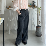 【ハモミシノオトナフク】Chemically colored wide-leg denim