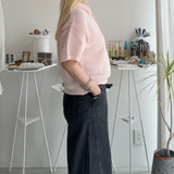 【ハモミシノオトナフク】Mesh polo knit shirt