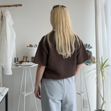 【ハモミシノオトナフク】Mesh polo knit shirt