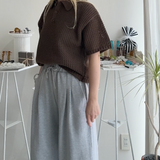 【ハモミシノオトナフク】Mesh polo knit shirt