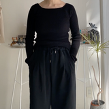 【ハモミシノオトナフク】ribbed knit pullover