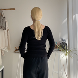 【ハモミシノオトナフク】ribbed knit pullover