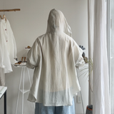 【ハモミシノオトナフク】Oversized hooded sheer shirt