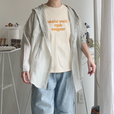 【ハモミシノオトナフク】Oversized hooded sheer shirt