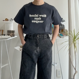 【ハモミシノオトナフク】flocked logo T-shirt