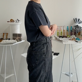 【ハモミシノオトナフク】flocked logo T-shirt