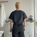 【ハモミシノオトナフク】flocked logo T-shirt