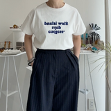 【ハモミシノオトナフク】flocked logo T-shirt