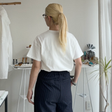 【ハモミシノオトナフク】flocked logo T-shirt