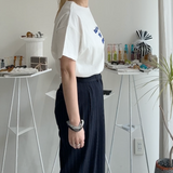 【ハモミシノオトナフク】flocked logo T-shirt