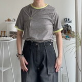 【ハモミシノオトナフク】Embroidered Tuck T-Shirt