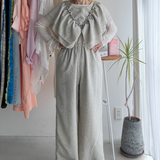 【ハモミシノオトナフク】Summer Tweed Ruffle All-in-One