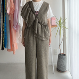 【ハモミシノオトナフク】Summer Tweed Ruffle All-in-One