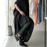 【ハモミシノオトナフク】Wavy side stripe lace pants