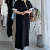 【ハモミシノオトナフク】Cotton Contrast Sleeves OP