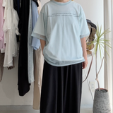 【ハモミシノオトナフク】Cotton Jersey T-Shirt × Tulle