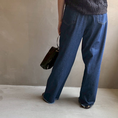 【ハモミシノオトナフク】Denim cocoon wide pants
