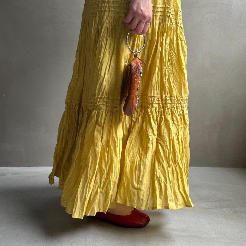 Cotton voile tiered skirt【ハモミシノオトナフク】