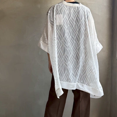 【ハモミシノオトナフク】Sheer Jacquard Poncho