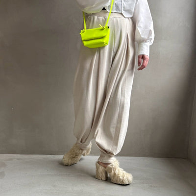 Fleece Tucked volume pants【ハモミシノオトナフク】