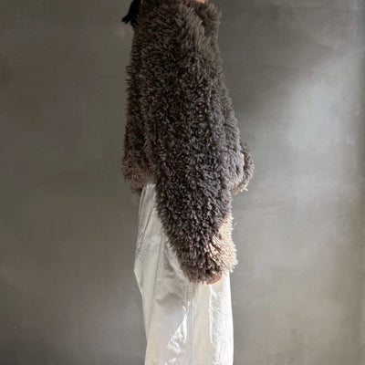 【ハモミシノオトナフク】Poodle Boa DoubleZip Cropped Jacket