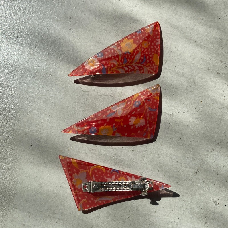 Triangle Barrette(flower type)