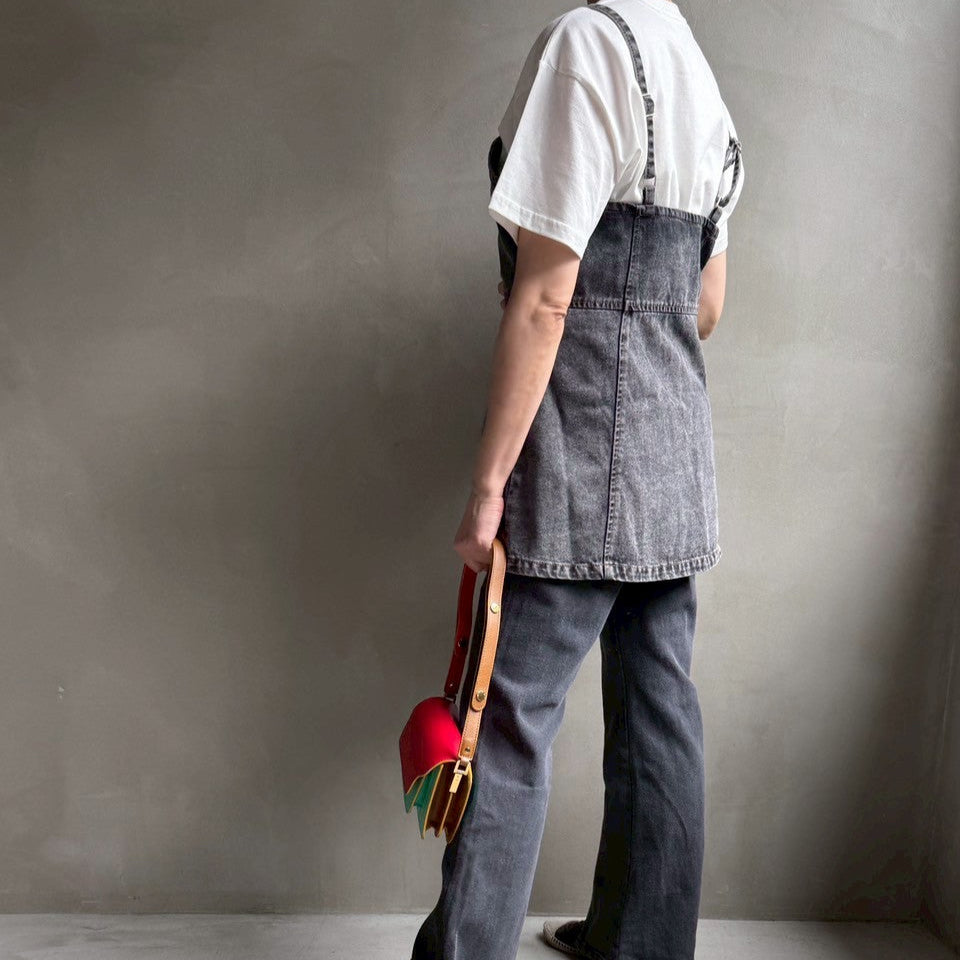 【ハモミシノオトナフク】Double zip denim bustier