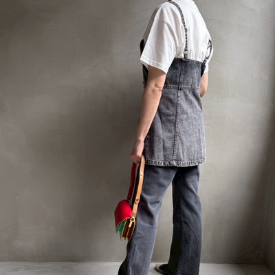 【ハモミシノオトナフク】Double zip denim bustier