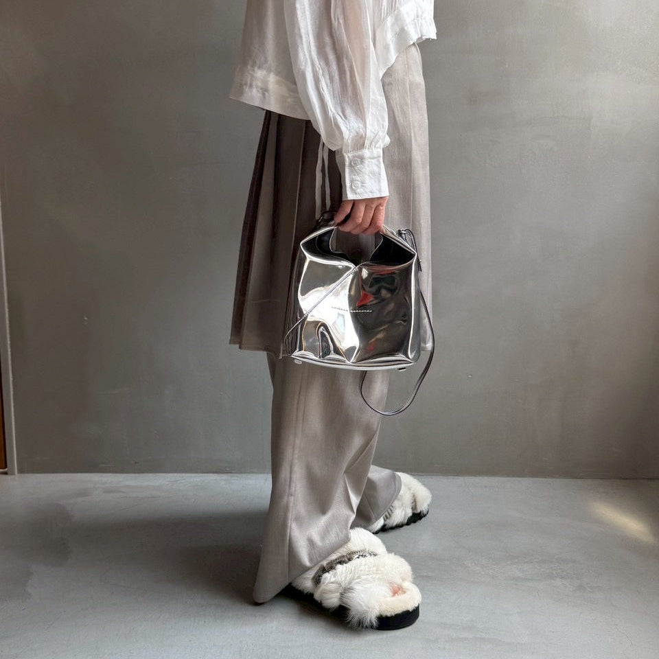 【ハモミシノオトナフク】Wrap pleated skirt pants
