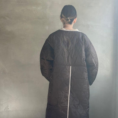 Ripstop liner quilted long coat [Hamomisi no Otonafuku]