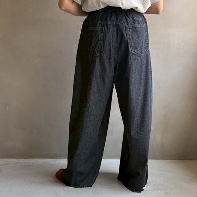 【ハモミシノオトナフク】Denim cocoon wide pants