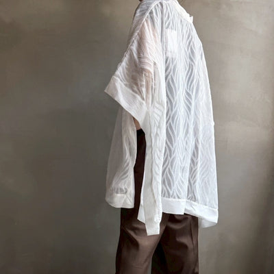 【ハモミシノオトナフク】Sheer Jacquard Poncho