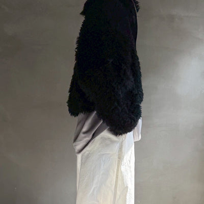 【ハモミシノオトナフク】Poodle Boa DoubleZip Cropped Jacket