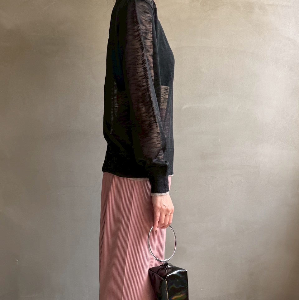 【ハモミシノオトナフク】Sheer knit cardegan