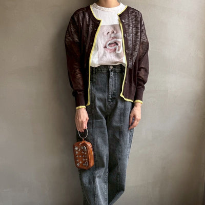 【ハモミシノオトナフク】Sheer knit cardegan