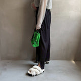【ハモミシノオトナフク】Cool touch gathered tuck wide pants