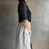 【ハモミシノオトナフク】tape embroidery sheer blouse